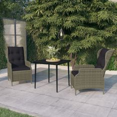 Ensemble de salle à manger de jardin 3 pcs Marron