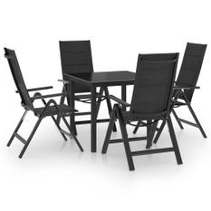 Ensemble de salle à manger de jardin 5 pcs Aluminium Anthracite 2