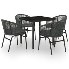Ensemble de salle à manger de jardin 5 pcs Anthracite 9