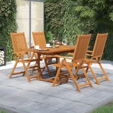 Ensemble de salle à manger de jardin 5 pcs Bois d'acacia massif 2