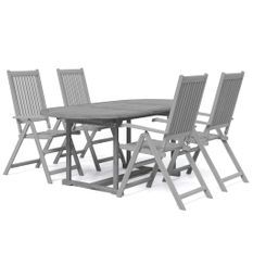 Ensemble de salle à manger de jardin 5 pcs Bois d'acacia massif 6