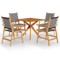 Ensemble de salle à manger de jardin 5 pcs Bois d'acacia massif 8