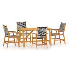 Ensemble de salle à manger de jardin 5 pcs Bois d'acacia solide 3