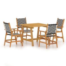 Ensemble de salle à manger de jardin 5 pcs Bois d'acacia solide 2