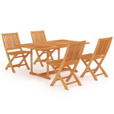 Ensemble de salle à manger de jardin 5 pcs Bois de teck massif 7