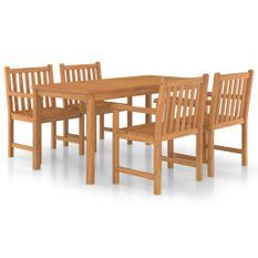 Ensemble de salle à manger de jardin 5 pcs Bois de teck solide 7