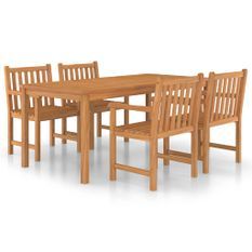 Ensemble de salle à manger de jardin 5 pcs Bois de teck solide 8