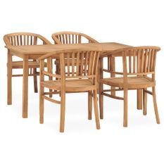 Ensemble de salle à manger de jardin 5 pcs Bois de teck solide