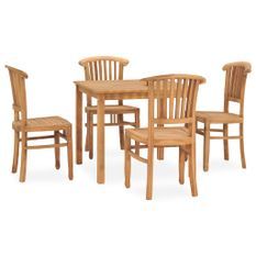 Ensemble de salle à manger de jardin 5 pcs Bois de teck solide