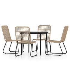 Ensemble de salle à manger de jardin 5 pcs Chêne