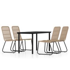 Ensemble de salle à manger de jardin 5 pcs Chêne 2