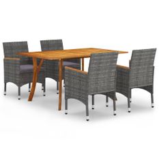 Ensemble de salle à manger de jardin 5 pcs Gris 80