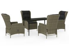 Ensemble de salle à manger de jardin 5 pcs Marron 11