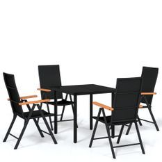 Ensemble de salle à manger de jardin 5 pcs Noir 29