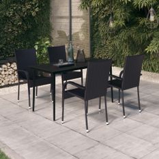Ensemble de salle à manger de jardin 5 pcs Noir 30