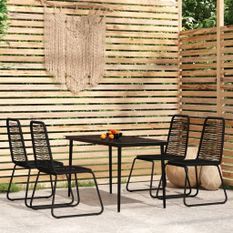 Ensemble de salle à manger de jardin 5 pcs Noir 46