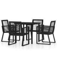 Ensemble de salle à manger de jardin 5 pcs Noir 37
