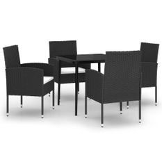 Ensemble de salle à manger de jardin 5 pcs Noir 43