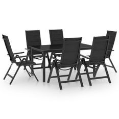 Ensemble de salle à manger de jardin 7 pcs Aluminium Anthracite 2