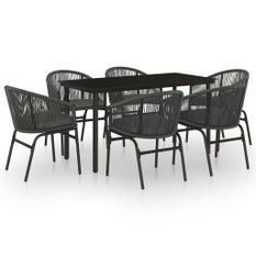 Ensemble de salle à manger de jardin 7 pcs Anthracite 10