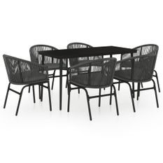 Ensemble de salle à manger de jardin 7 pcs Anthracite 11