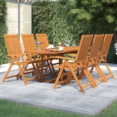 Ensemble de salle à manger de jardin 7 pcs Bois d'acacia massif 3