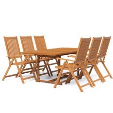 Ensemble de salle à manger de jardin 7 pcs Bois d'acacia massif 6
