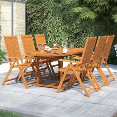 Ensemble de salle à manger de jardin 7 pcs Bois d'acacia massif 2