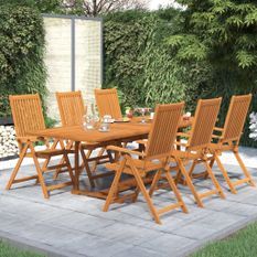 Ensemble de salle à manger de jardin 7 pcs Bois d'acacia massif