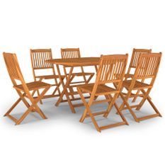 Ensemble de salle à manger de jardin 7 pcs Bois d'acacia massif 5