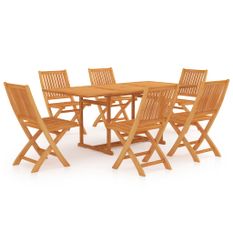 Ensemble de salle à manger de jardin 7 pcs Bois de teck massif 12