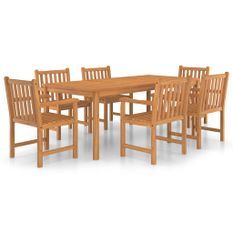 Ensemble de salle à manger de jardin 7 pcs Bois de teck solide 10