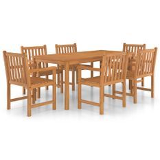 Ensemble de salle à manger de jardin 7 pcs Bois de teck solide 9