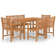 Ensemble de salle à manger de jardin 7 pcs Bois de teck solide 7