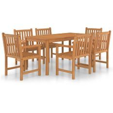 Ensemble de salle à manger de jardin 7 pcs Bois de teck solide 6