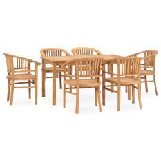 Ensemble de salle à manger de jardin 7 pcs Bois de teck solide 5