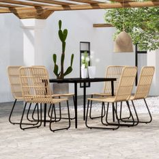 Ensemble de salle à manger de jardin 7 pcs Chêne
