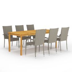 Ensemble de salle à manger de jardin 7 pcs Gris 12