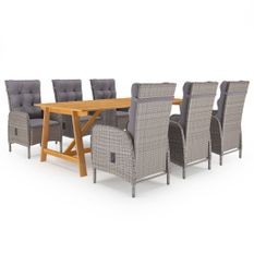 Ensemble de salle à manger de jardin 7 pcs Gris 21
