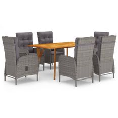 Ensemble de salle à manger de jardin 7 pcs Gris 33