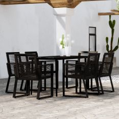 Ensemble de salle à manger de jardin 7 pcs Noir 26