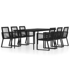 Ensemble de salle à manger de jardin 7 pcs Noir 20