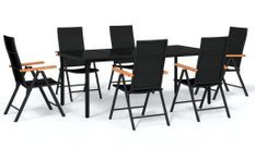 Ensemble de salle à manger de jardin 7 pcs Noir 34