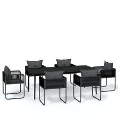 Ensemble de salle à manger de jardin 7 pcs Noir 37