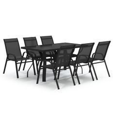 Ensemble de salle à manger de jardin 7 pcs Noir 43
