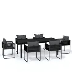 Ensemble de salle à manger de jardin 7 pcs Noir 36