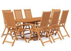 Ensemble de salle à manger de jardin 9 pcs Bois d'acacia massif 2