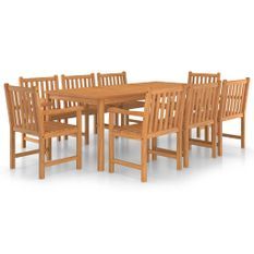 Ensemble de salle à manger de jardin 9 pcs Bois de teck solide 3