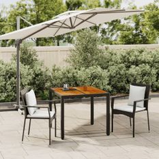 Ensemble de salle à manger de jardin avec coussins 3 pcs Noir