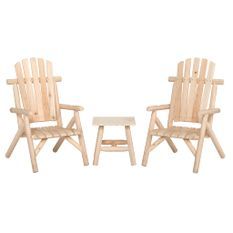 Ensemble de salon de jardin 3 pcs bois massif d'épicéa